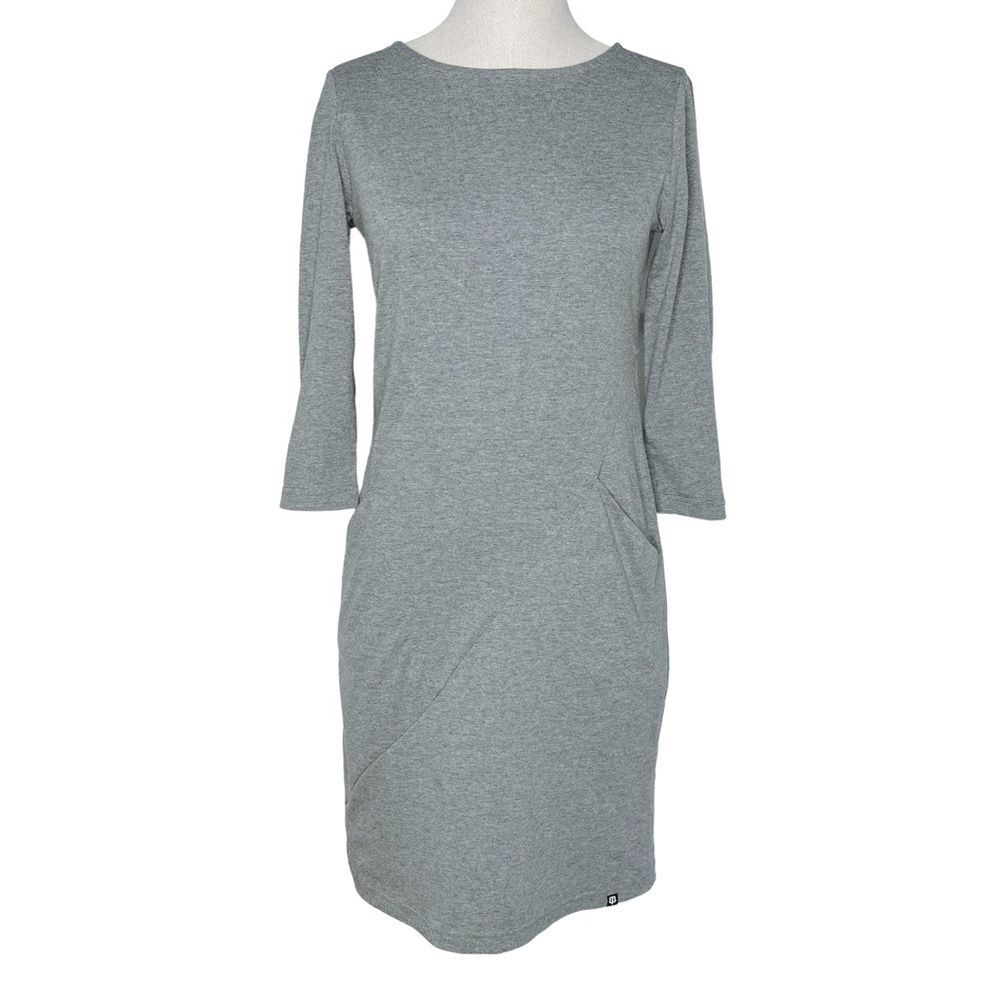 Betabrand 30 Day Dress sz S * Heather Gray Adjustable Cotton Travel Dress Grey
